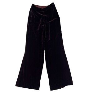 Sigrid Olsen Velvet Pants Womens 4 Purple Wide Leg Lined Pull On VTG